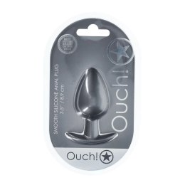 Ouch! Smooth Silicone Plug Large 8,9 cm anatomiczny, kolor gunmetal