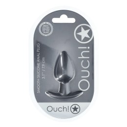 Ouch! Smooth Silicone Plug Medium 7,9 cm Gunmetal - anatomiczny kształt