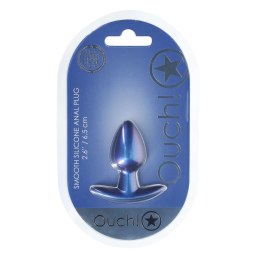 Ouch! Smooth Silicone Plug Small 6,5 cm Metaliczny Niebieski