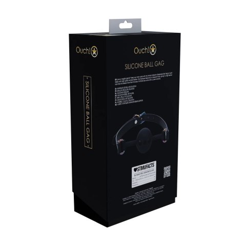 Ouch! Venice Collection silikonowa kulka z paskiem czarna, regulowana