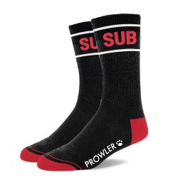 Prowler RED Sub Socks - czarne skarpety z czerwonymi akcentami, unisex