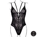 Obsessive Black Lace Bodysuit z Regulacją, Model z Fiszbiny, One Size