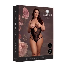 Obsessive Bodysuit Plus Size Black - Model z koronką i regulacją
