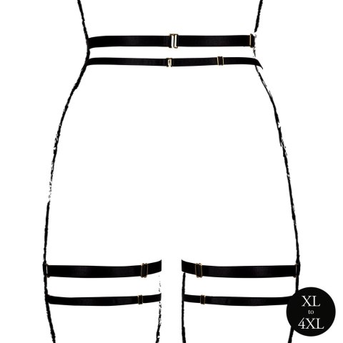 Obsessive Double Strap Garter Belt Plus Size czarny XL-4XL regulowany