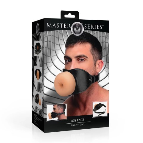 XR Brands Ass Face Mouth Gag - anatomiczna maska z regulowanym paskiem