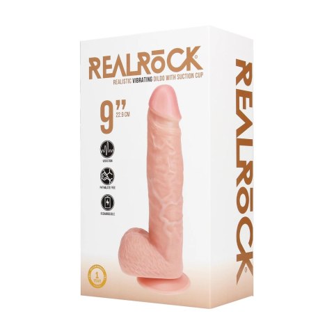 RealRock Model Prosty Wibrujący 23 cm Flesh z Przyssawką