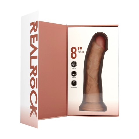 RealRock Tan 8" - Wibrujący model obrotowy z przyssawką 20,5 cm