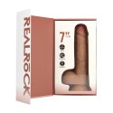 RealRock Tan Model 9 Wibrujący Prosty z Przyssawką 23 cm