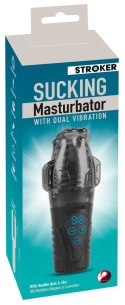 Stroker Sucking - Model z funkcją ssania i podwojną wibracją, czarny