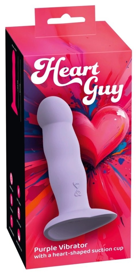 You2Toys Heart Guy Purple - wielofunkcyjny model silikonowy z podstawą serca