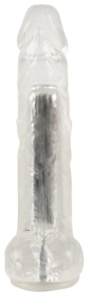 Crystal Clear Vibrator 24,5 cm - transparentny, 10 trybow wibracji, ładowalny