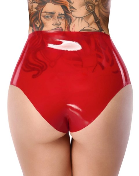 LateX Majtki lateksowe czerwone z elementem zewnętrznym 15 cm 2XL