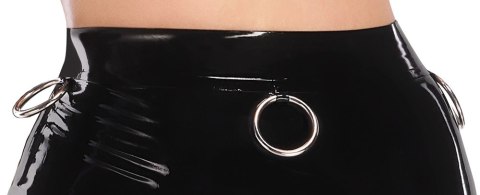 LateX Spodnica Lateksowa Czarna 2XL z Ozdobnymi Pierścieniami