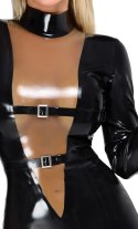 LateX Sukienka Lateksowa Czarna 2XL z Siateczką i Regulacją