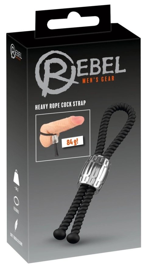 Rebel Heavy Rope Pasek Regulowany Czarny z Metalowym Elementem 14,5 cm