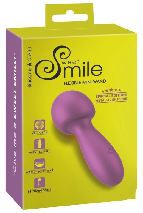 Sweet Smile Mini Wand Metallic - kompaktowa rożdżka masująca, wodoodporna