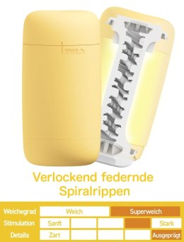 Tenga Puffy Custard Yellow - Miękka Maszyna Intymna, 16,5 cm, żołta