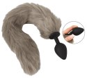 You2Toys Fluffy Tail Grey silikonowy model z futrzanym ogonem 45 cm