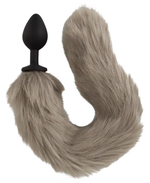 You2Toys Fluffy Tail Grey silikonowy model z futrzanym ogonem 45 cm
