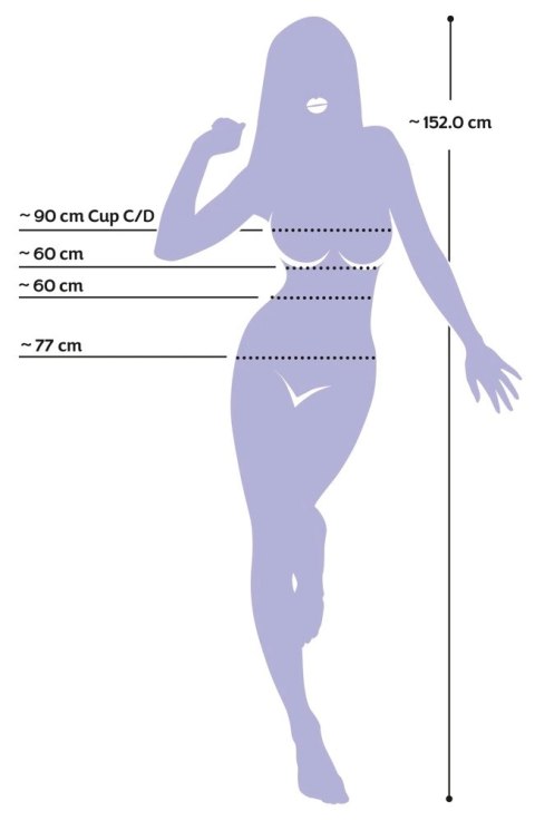 You2Toys Layla - nadmuchiwana sylwetka 152 cm, duży biust, ciemne włosy