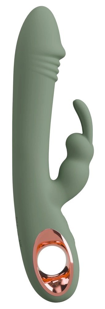 You2Toys Slim Rabbit Olive - dwusilnikowy model wodoodporny silikonowy