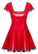 Black Level Mini Sukienka Winylowa Czerwona S Glamour Fit & Flare