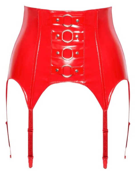 Black Level Pas do Pończoch Czerwony Winylowy L, szeroki, z pierścieniami