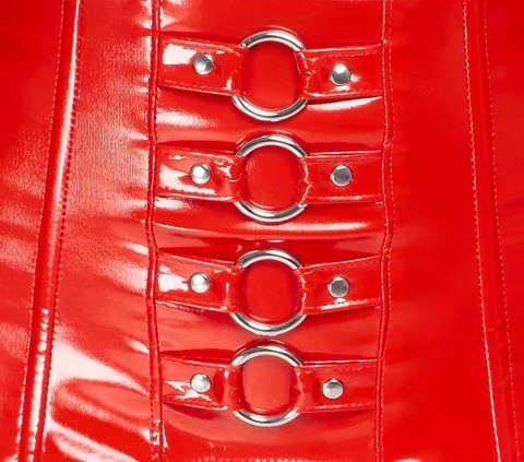 Black Level Pas do pończoch winylowy czerwony S szeroki połysk