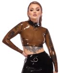 LateX Koszulka lateksowa długi rękaw bez brzucha 2XL czarna