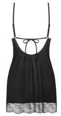Obsessive Lobellis Koszulka Nocna z Koronką + Stringi Czarna M/L