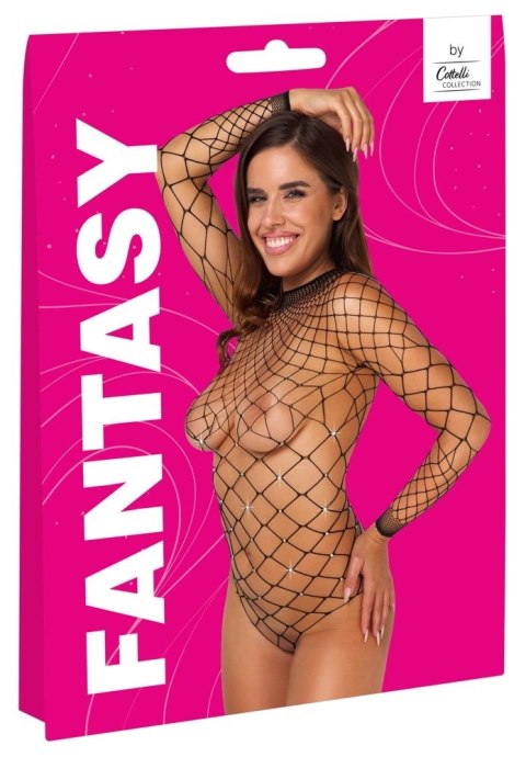 Cottelli Fantasy Body Siateczkowe z Dżetami Długi Rękaw S-L Czarny
