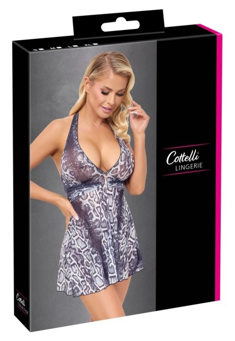 Cottelli Lingerie Sukienka Mini Skora Węża L Połprzezroczysta Powernet