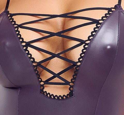 Cottelli PARTY mini sukienka na ramiączkach fioletowa XL matowa