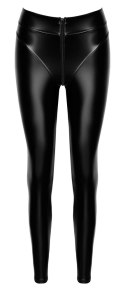 Noir Orgia Chimera legginsy czarne L, wysoka talia, zamek, powerwet look