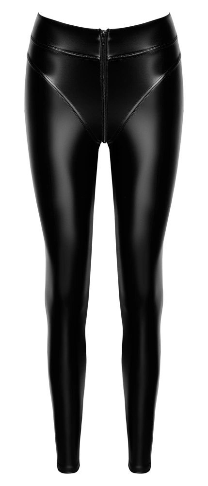 Noir Orgia Chimera legginsy czarne L, wysoka talia, zamek, powerwet look