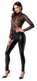 Noir Orgia Exclusive S - kombinezon damski czarny, koronka i wetlook