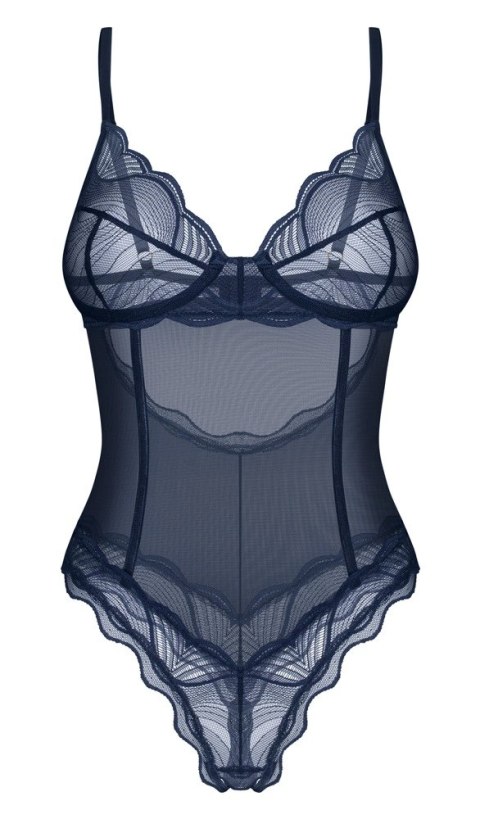 Obsessive Nightly Blue Body XS/S połprzezroczyste koronka regulacja