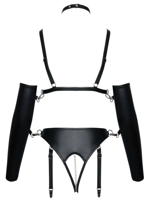 Bad Kitty Zestaw Biustonosz Majtki Bez Krocza Choker Mankiety S Czarny