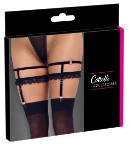 Cottelli ACCESSOIRES Podwiązki czarne koronkowe L/XL regulowane