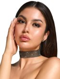 Cottelli Accessoires Czarny Choker z Dżetami i Łańcuszkiem Regulowany