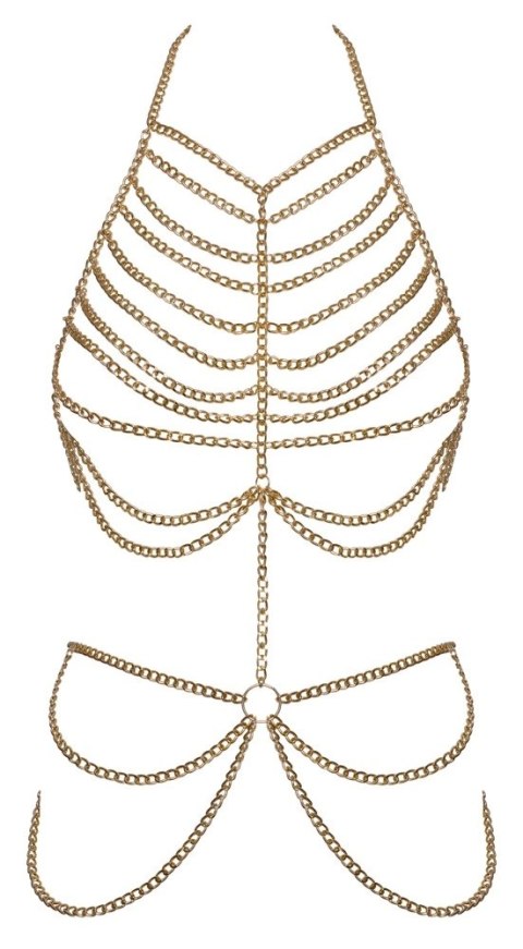 Cottelli Accessories Body Chain Złoty Regulowany 3 Zapięcia