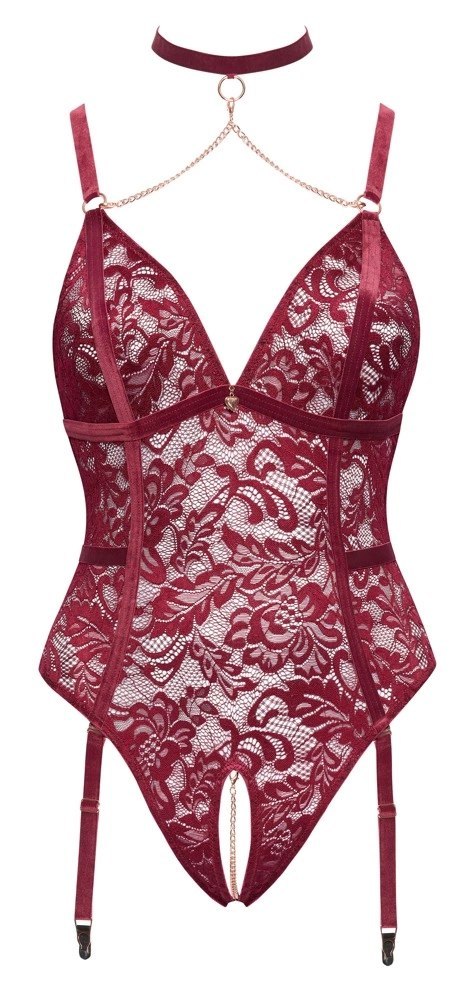 Cottelli CURVES Body Plus Size XL Koronka Czerwone, Bez Krocza