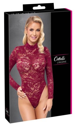 Cottelli Collection Body koronkowe czerwone XL z długim rękawem