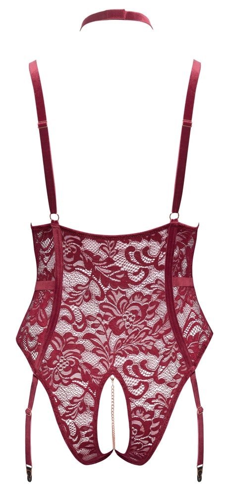 Cottelli Curves Body Koronkowe Czerwone 2XL z Regulowanymi Paskami