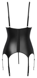 Cottelli LINGERIE Top matowy do pończoch + stringi bez szwu M czarny