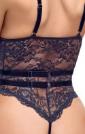Cottelli Lingerie Body Koronkowe Czarne z Paskami L