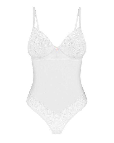 Obsessive Alissium Body białe XS/S z koronką i regulacją