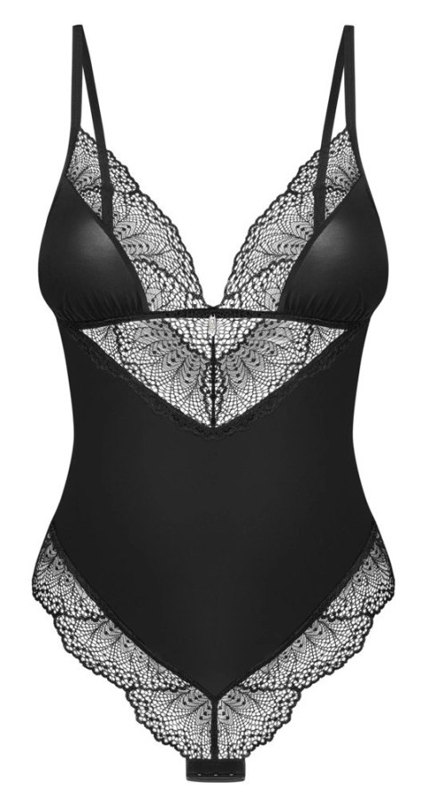 Obsessive Lobellis Body M/L Czarna Koronka Regulowane Ramiączka