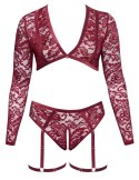 Cottelli Curves Komplet Koronkowy Top i Majtki Czerwony XL
