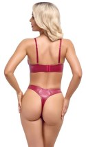 Cottelli LINGERIE komplet 85B/L biustonosz na fiszbinach i stringi czerwone